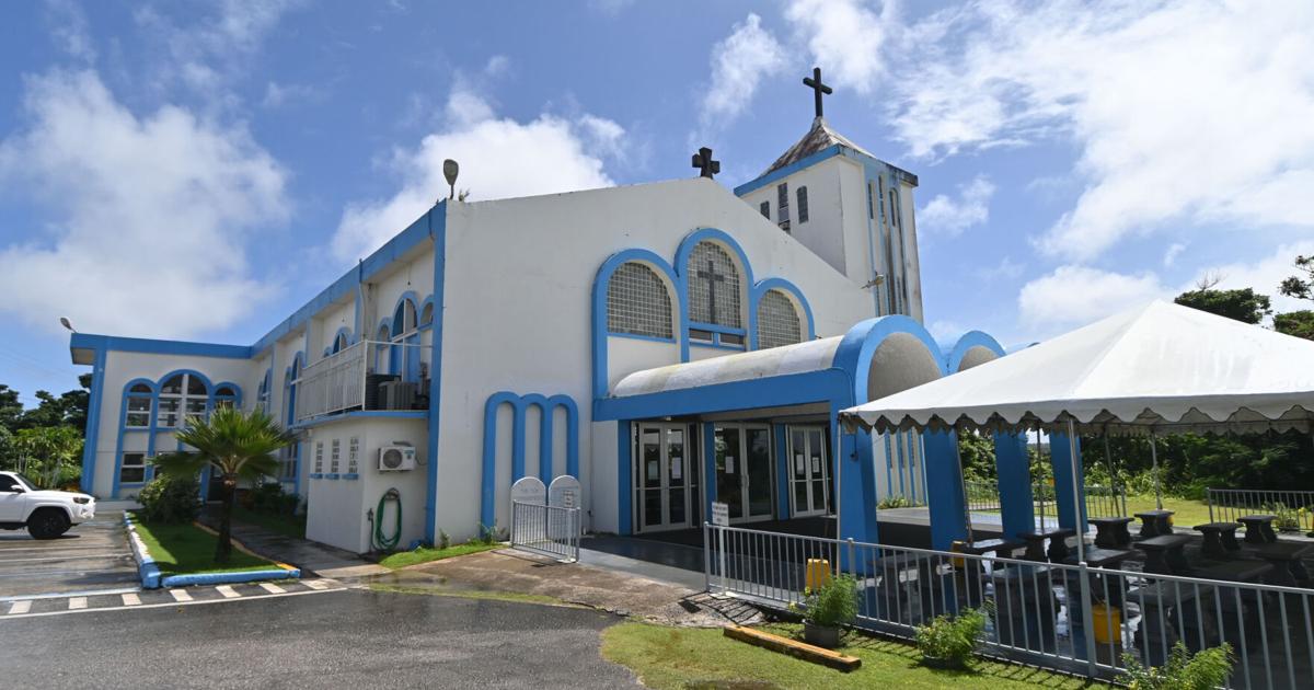 Our Lady of Lourdes Parish Church in Yigo, Guam, in the morning light